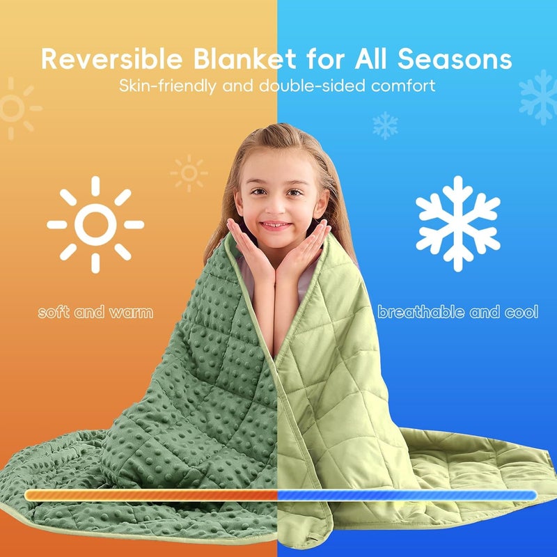 yescool Weighted Blanket 5 Pounds, Blanket Gifts for Boys and Girls, Small Weighted Throw Blankets Washable Heavy Blankets, Winter Weighted Comforter for 40-70lbs, 36 * 48in, Moss Green - Image 4